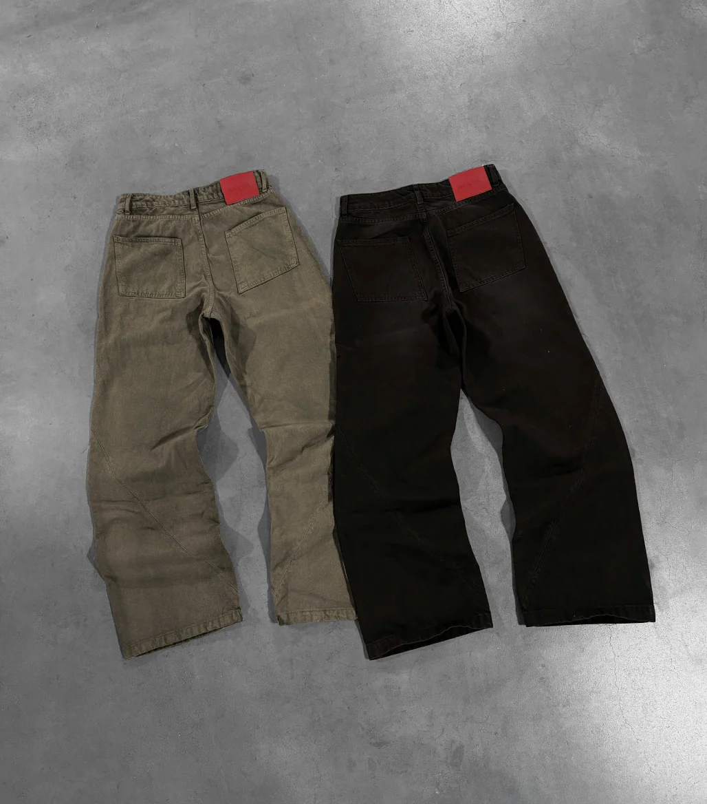 BROWN TEA "P" LINES DENIM JEANS - Image 13