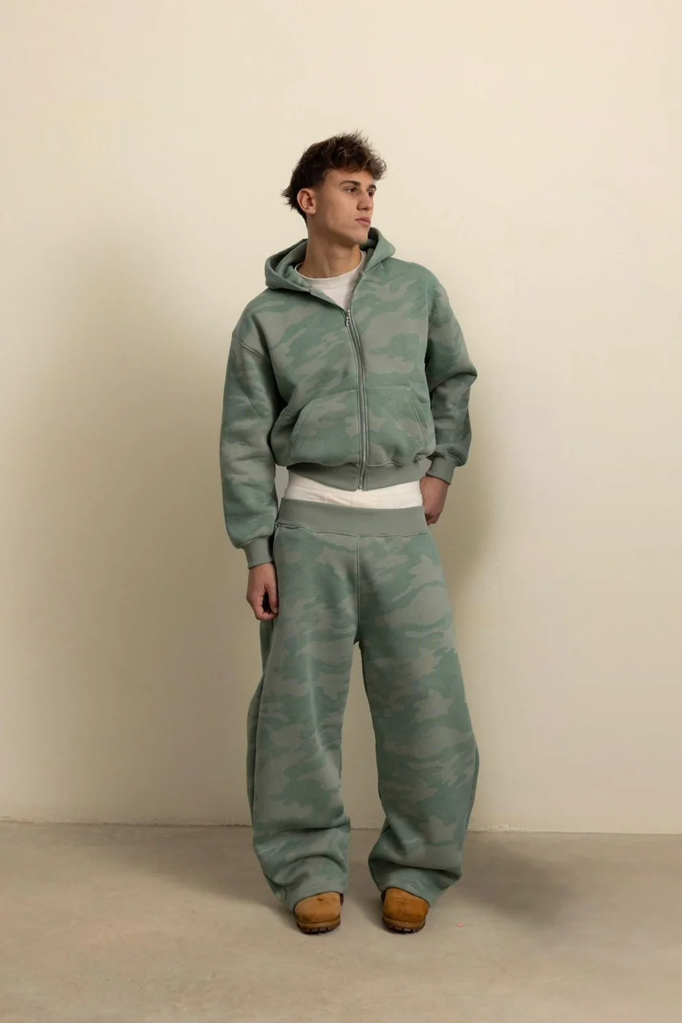 SAGE GREEN CAMO ZIP HOODIE - Image 6